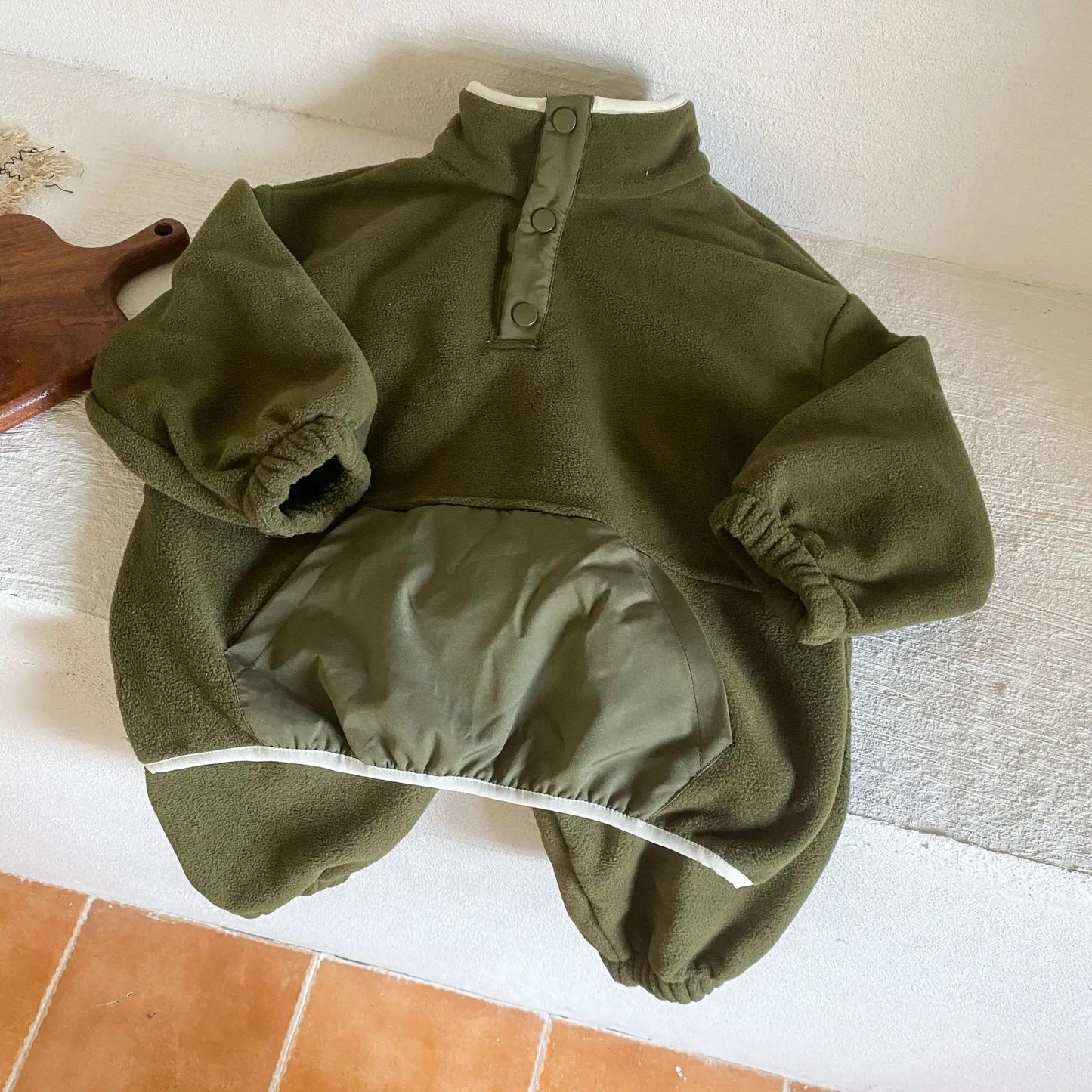 2025 Winter New Children Polar Fleece Sweatshirt Set Boys Girls Plus Velvet Thick Warm 2pcs Suit Kids Casual Sports Outfits.