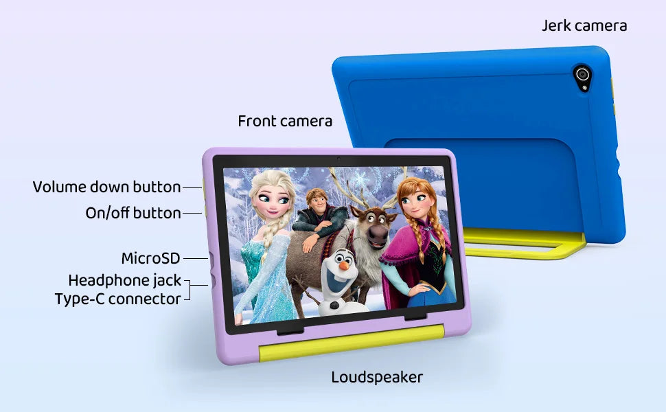 URAO 10 Inch Cartoon Pattern Kids Tablet Android Octa-Core 8GB RAM 64GB ROM Learning Education Games Tablets Children's Gifts.