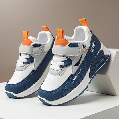 PU Leather Sport Shoes For Children 2025 Trend Fashion Kid's Sneakers Soft-soled Outdoor Boy's Girl's Running Shoes.