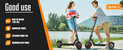 Black 350W Foldable Electric Scooter with Bag for Adults, 30KM Range, APP Support, Foldable Commuter E-scooter.