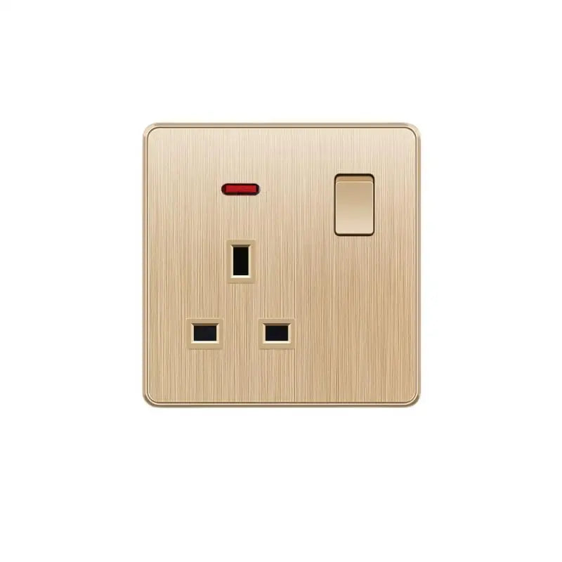 Gold 13A UK Stecker USB Steckdose, Haushalt elektrische licht schalter, universal 5 loch Dual Buchse mit USB Ladegerät, AC110-250V
