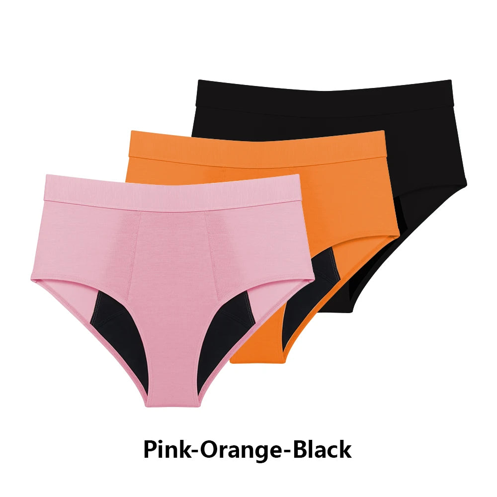 3PCS/Lot Menstrual Panties Woman Very Abundant Flow Menstruation Underwear High Waist Leak Proof Period Panties for Girls Set