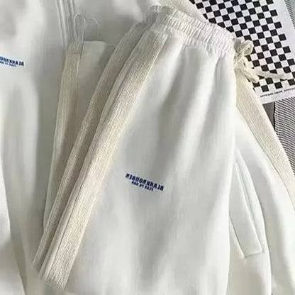 Casual Sporty Men's Hoodie Pants Set Hong Kong Style Long Sleeve Autumn Winter Loose Trendy Student Wear AE Origin China.