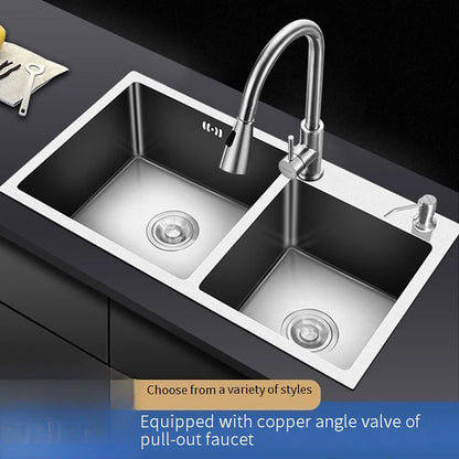 304 Stainless Steel Large Double Sink Kitchen Silver Multifunctional Sinks Household Washbasin Undermount Basin