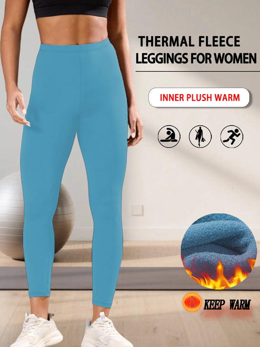 Superweiche, mit Fleece gefütterte Leggings für Damen, Workout, Yoga, Laufen, Thermo-Warmhose für kalten Winter