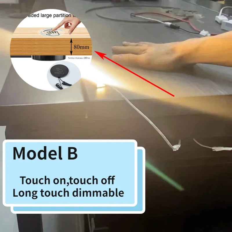 12V LED Dimmbarer Berührungssensorschalter Durchdringende Holzplatte Smart Home Maßgeschneiderter Dimmer für die Beleuchtungssteuerung.