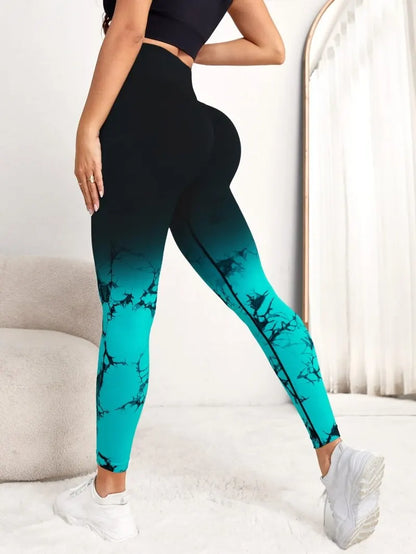 Yoga Pants Women Seamless Leggings Push Up Sports Fitness Joggings High Waist Gym Workout Scrunch Tie Dye Running Leggings.