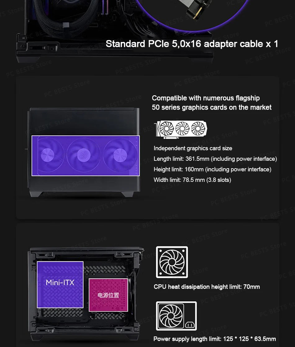 Cooler Master Magic Cube NR200P V3 Computer Case Small Chassis Supports Aluminum Alloy ITX Portable Desktop Host Case.