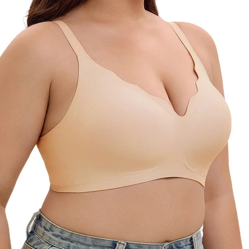 Comfortable Seamless Full Coverage Bra For Women Plus Size Wireless Bras Hide Back Fat T-Shirt Bra Push Up Everyday Bra