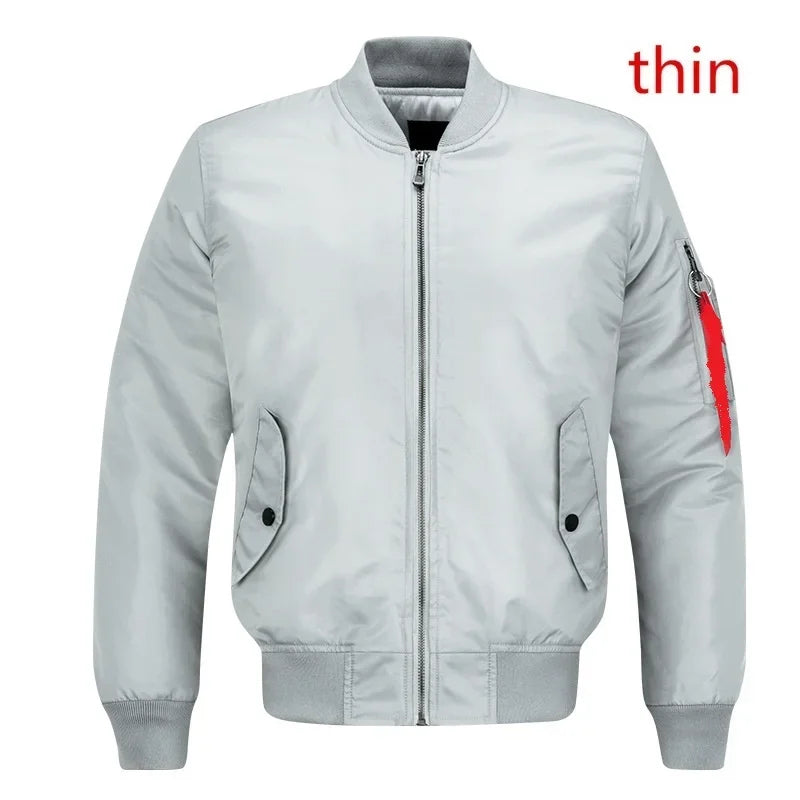 2023 New MA1 Pilot Bomb Jacket Men's Autumn and Winter Thickened Baseball Suit Casual Coat Men's Military Windproof Jacket Men's