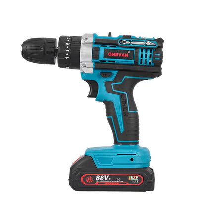 ONEVAN Elektrischer Schlagbohrschrauber, 25 + 3 Drehmoment, multifunktional, 2 Gänge, Akku-Bohrhammer, Elektrowerkzeug für Makita 18 V Akku-Stift