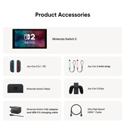 New Nintendo Switch 2 World Premiere 7.9'' Screen Joy‑Con Handle Enhanced Audio Adjustable Console Includes Mario Kart World.