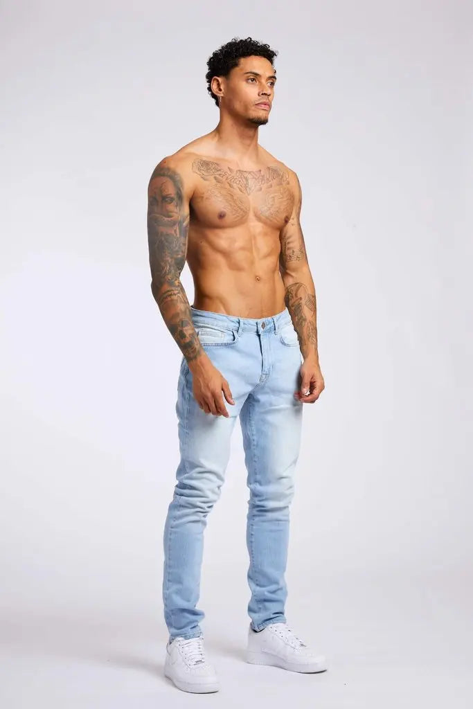 New Style of Denim Men's Jeans Cross-border Ins Trendy Black Slim High Waist Denim Pants Men.