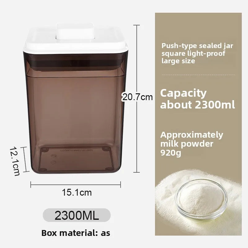 Square press storage tank sealed tank kitchen grains plastic candy jar fruit powder box transparent storage tank