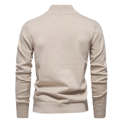 2025 Autumn Men's Sweatwear Warm Pullover Solid Color Half Zipper Casual Sweater Slim Long Sleeve Men's Sweatshirts Winter Top.