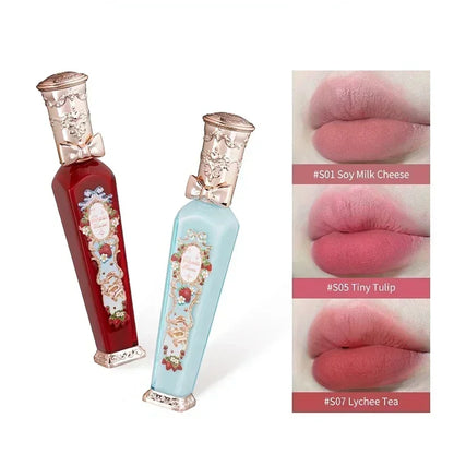 Flower Knows Strawberry Rococo Series Cloud Lip Cream Lip Gloss Long Lasting Velvet Lip Tint Lipstick for Women Cosmetic.