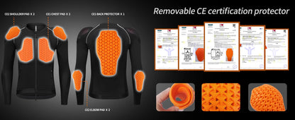 WOSAWE Men's Motorcycle Racing Jacket Off-Road CE Protective Gear Motocross Soft Armor Body Protector Sports Racing Equipment.