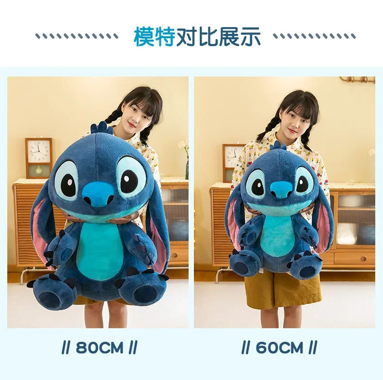 80cm Big Size Disney LILO & Stitch Anime Plush Stuffed Doll Room Plushies Pillow Kawaii Ornaments Children's Holiday Gifts.