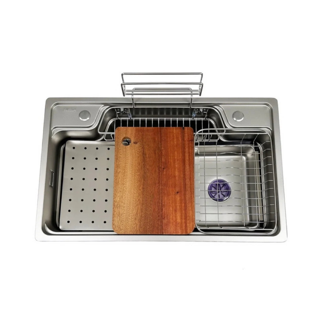 Japanese 3D Flat Large Single Slot Little millet grain Nano 304 Stainless Steel Kitchen Sink Wash Basin Dish Basin for Household