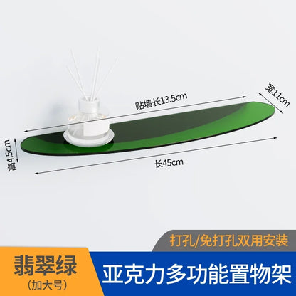Bathroom Living Room Display Seamless Punch-free Fashion Decoration Color Acrylic Semi-circular Shelf Decoration Rack Storage