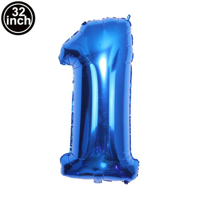 Blauer Ballon mit großen Zahlen, 32 Zoll, 0, 1, 2, 3, 4, 5, 6, 7, 8, 9, Geburtstag, Bachelorette-Luftballons, Figur, Golob-Party-Ballon-Dekoration.