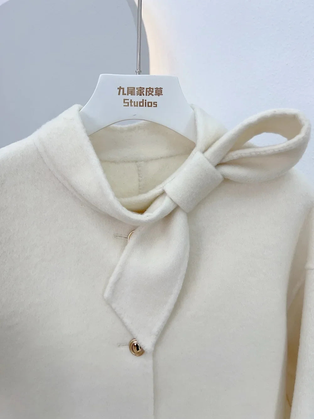 Woll mantel Damen neue Winter Natur fuchs Pelz Manschette Outwear Damen mantel Kaschmir Wolle Wolle Frauen Luxus jacke.