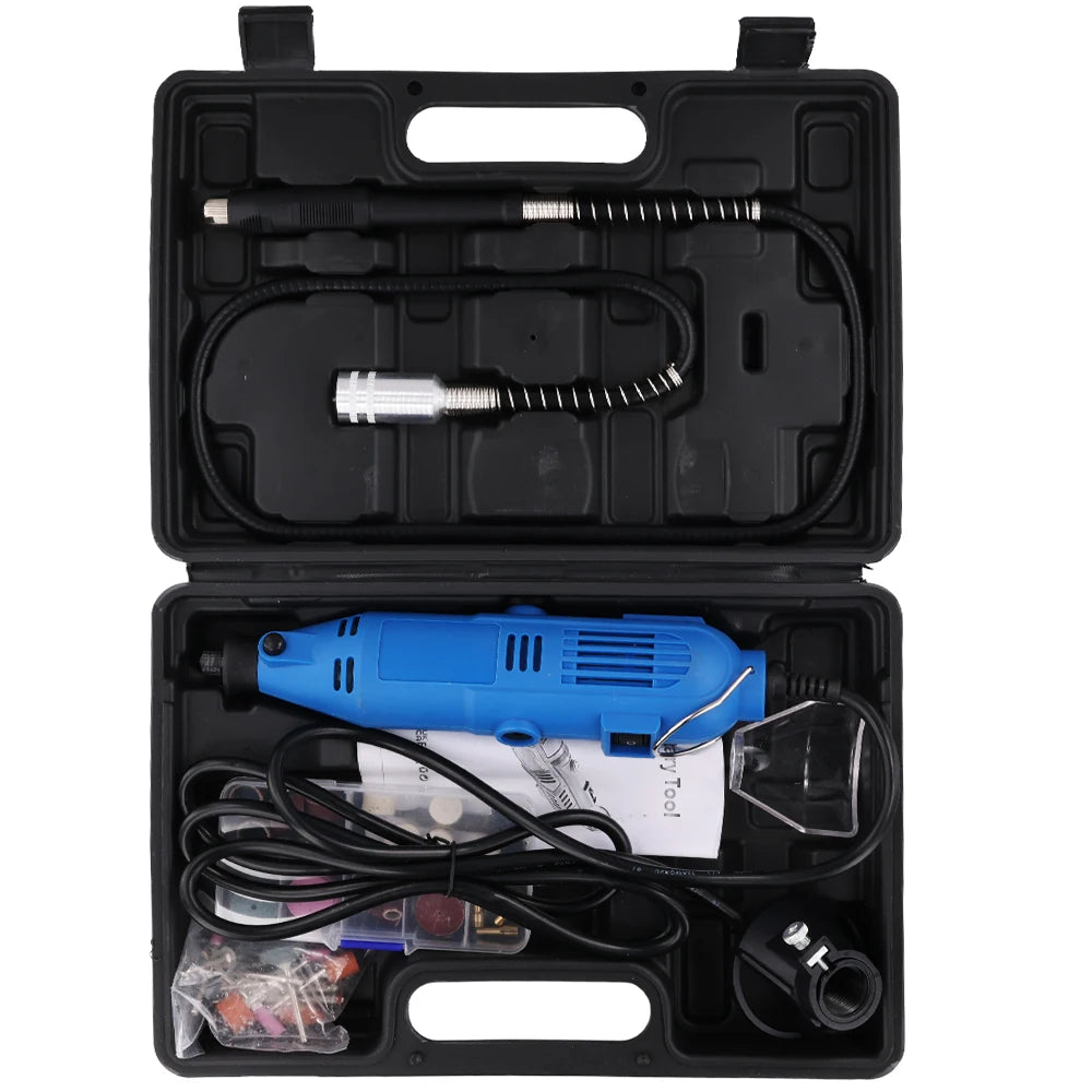 Podofo 80 Stück multifunktionale elektrische Mini-Bohrmaschine mit 6 einstellbaren Geschwindigkeiten, Graveur, Polierer mit Drehwerkzeug-Set