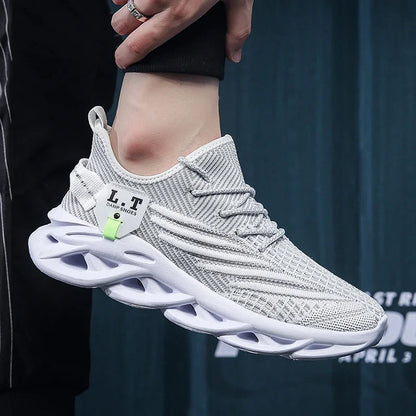 YRZL Männer Sport Laufen Schwarz Jogging Schuhe Casual Turnschuhe Outdoor Atmungsaktive Mesh Frauen Licht Stoßdämpfung Schwarz Tennis