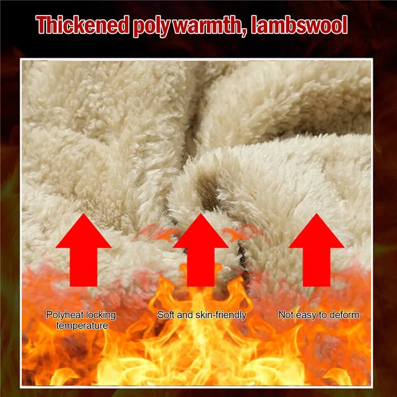 Winter Sweatwear Men Plush Thick Fleece Sweatpant Lambswool Thermal Trousers Casual Pants Waterproof Windproof Warm Cotton Pants.