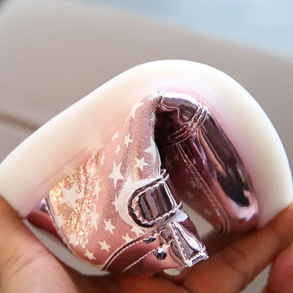 Disney Minnie girl children's sports shoes flashing shoes cartoon LED casual shoes.