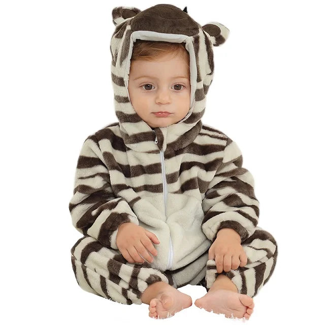 MICHLEY Winter Baby Strampler Mit Kapuze Flanell Cosplay Kleinkind Infant Kleidung Insgesamt Bodys Overall Kostüm Für Kinder Mädchen Junge