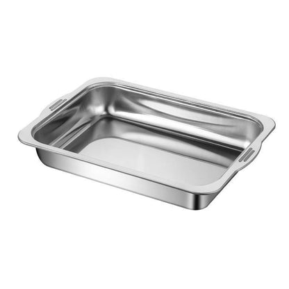 Large Capacity Stainless Steel Fish Deep Plate Both Gas and Induction Cooker BBQ Fried Beef Food Tray Seafood Dish Bbq Plate.
