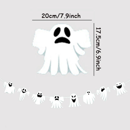 1set Halloween Banner Geist Fledermaus Kürbis Papier Banner Party Favors Kinder Zimmer Tür Wand Fenster Aufhänger Baby Schule Ornament de.