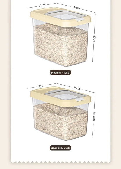 Food Grade Press to Open Seal Moisture Proof Insect Resistant Large Capacity Grain Storage Box Home Use Rice Tub for Grains.