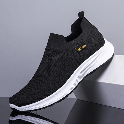 Men Walking Shoes Knit Mesh Breathable Sneakers Lightweight Sneakers Slip-on Mens Casual Shoes Fashion Comfort