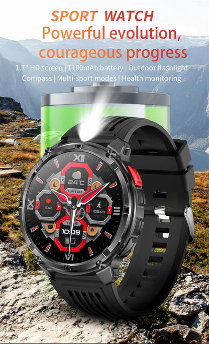 2025 New Military T-Rex 3 Smart Watch Men 1100mAh Battery AMOLED  IP68 Waterproof Outdoor Compass Bluetooth CallSport Smartwatch.