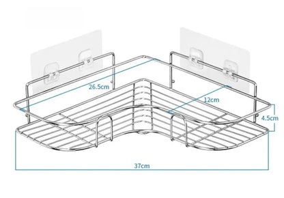 1PC Edelstahl Badezimmer Regal Kein Bohrer Wand Ecke Dusche Regal für Shampoo Lagerung Küche Organizer Zubehör