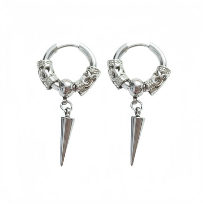 Long Hanging Crosses Leaves Pendants Hoops Woman Earrings Man Vintage Stainless steel Hip Hop Ear Piercing Jewelry Accessories.