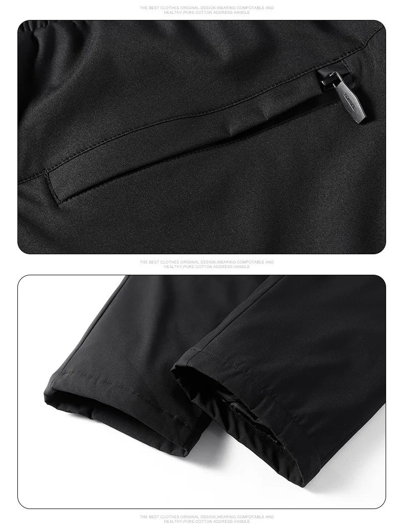 Luxury Winter Thick Warm Windproof Waterproof White Duck Down Pants Men New Down Pants Outward Wearing Cold Proof Sports Pants.
