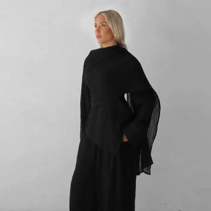 Eid Muslim Women Abaya Set Elegant Dubai Solid Color Button-Down Cardigan and Pants Suit Islam Modest Outfit 2025 Turkey Clothes.