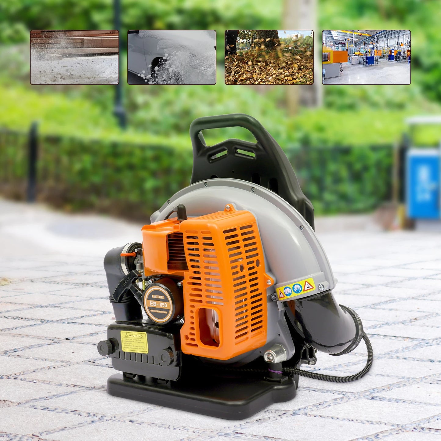 65cc 2-Takt Benzin Rucksack Blatt luftgekühltes Gebläse kommerzielles Gartenhof Werkzeug 2,7 kW U/min