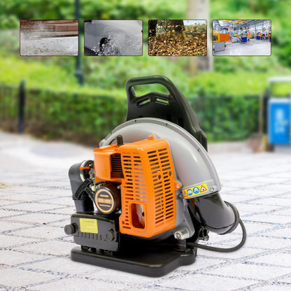 65cc 2-Takt Benzin Rucksack Blatt luftgekühltes Gebläse kommerzielles Gartenhof Werkzeug 2,7 kW U/min