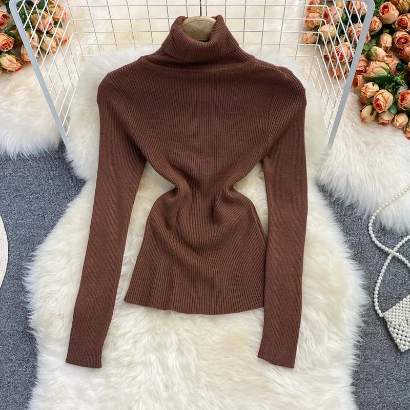 2026 neue Herbst Winter Rollkragen Langarm Gestrickte Pullover Einfarbig Multi Farbe Kaschmir Grundlegende Weiche Pullover