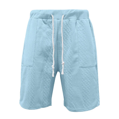 2024 Summer New Men's High Street Casual Loose Jacquard Sportswear V-Neck Short Sleeve Shorts Men's Fashion Suit