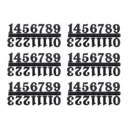 6er-Set Wanduhr mit arabischen Zahlen, Platte für DIY-Dekoration, Kunststoff, schwarz, römisch, arabisch, Quarzuhr, Zahlen, Ersatz-Reparaturteile