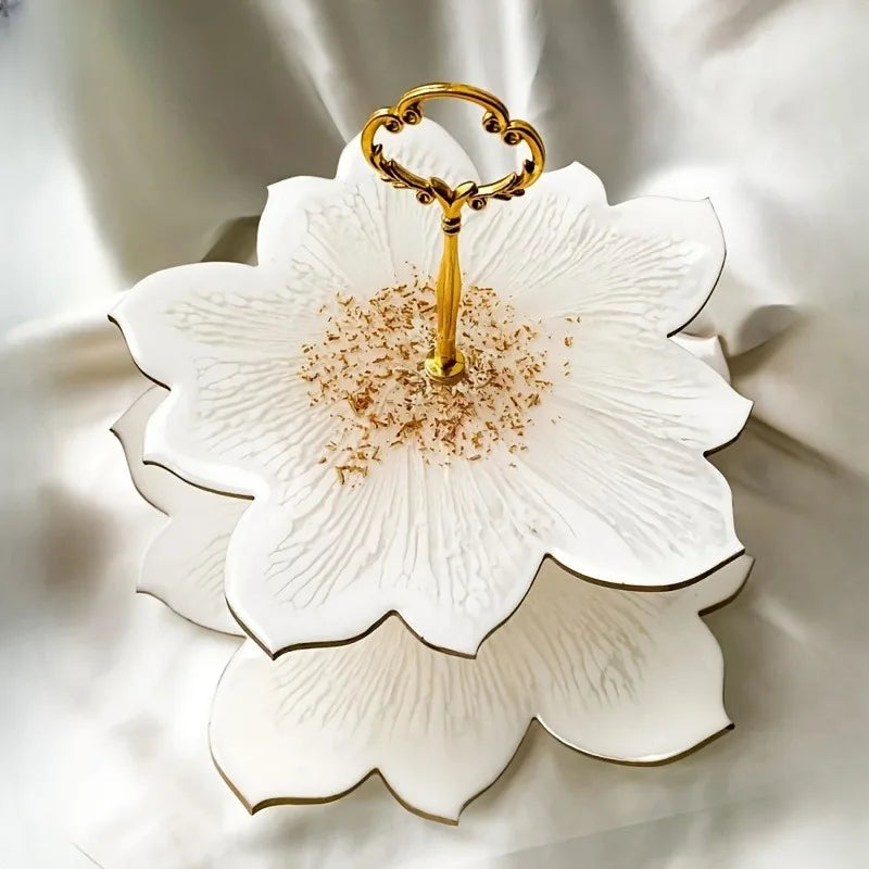 DIY Cake Stand Resin Tray Molds, Epoxy Resin Cake Storage Rack Dish Tray Casting Mold For Making Cupcake Dessert Platter.