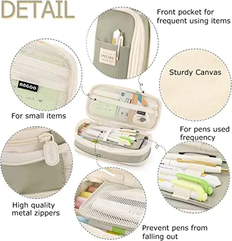 Lila Federmäppchen, großes Fassungsvermögen, Stifttasche, doppellagig, für Studenten, Beutelhalter, Box, Büro, Schreibwaren, Schulanfang.