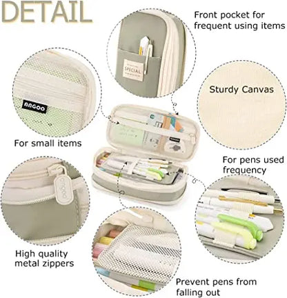 Lila Federmäppchen, großes Fassungsvermögen, Stifttasche, doppellagig, für Studenten, Beutelhalter, Box, Büro, Schreibwaren, Schulanfang.