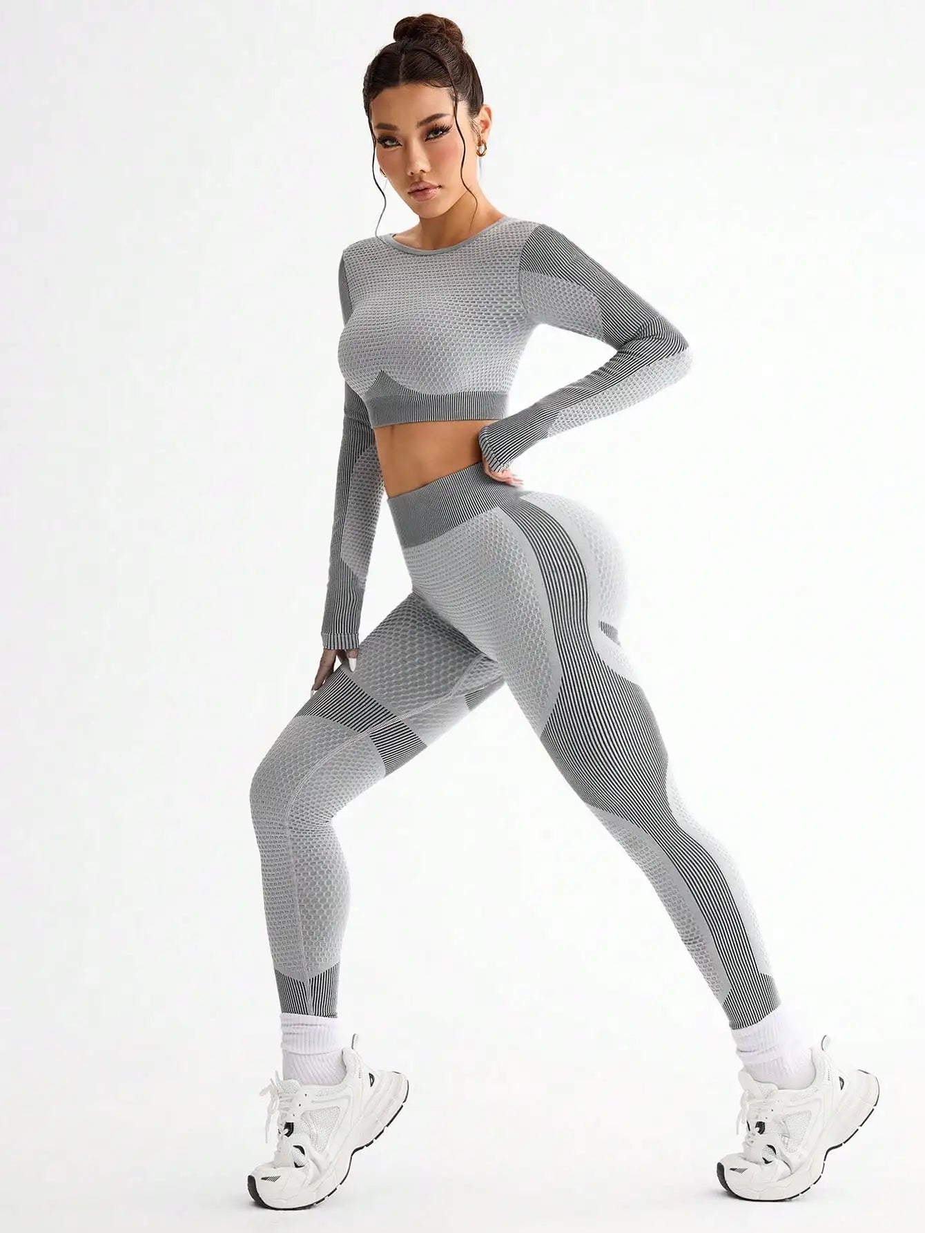 2pcs Hot-selling New Sports Tight Running Breathable Seamless Yoga Suit Women's Outdoor Fitness Suit Women's.