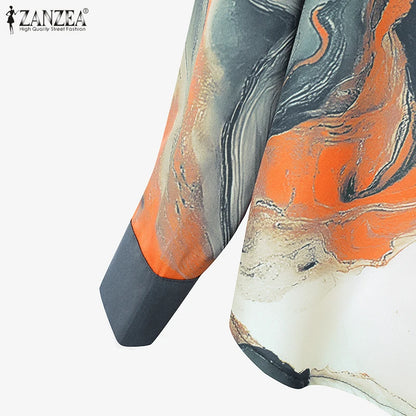 ZANZEA Fashion Women Two Pieces Sets Long Sleeve Lapel Shirt Wide Leg Pant Sets 2PCS Holiday Outfits Casual OL Work Tracksuits.